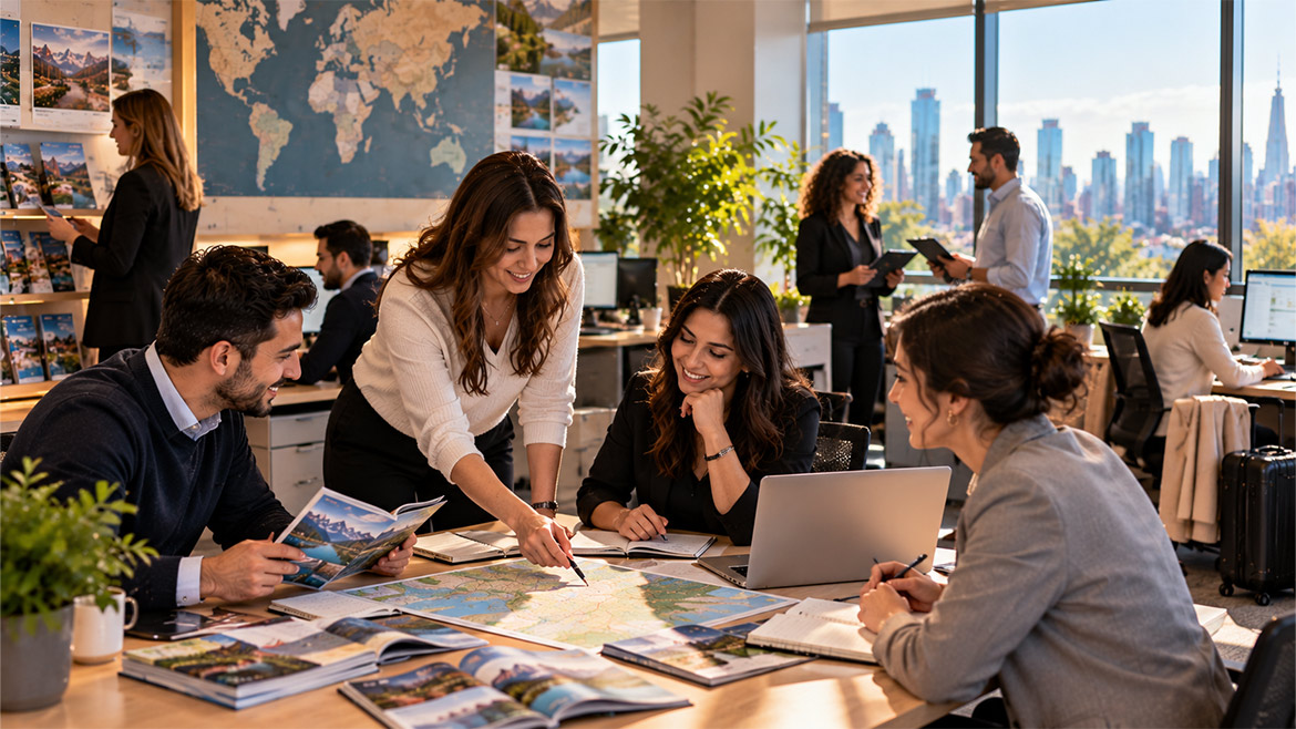 Canadian tourism professionals collaborating and developing skills