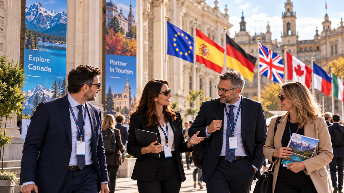 International tourism professionals networking in Europe