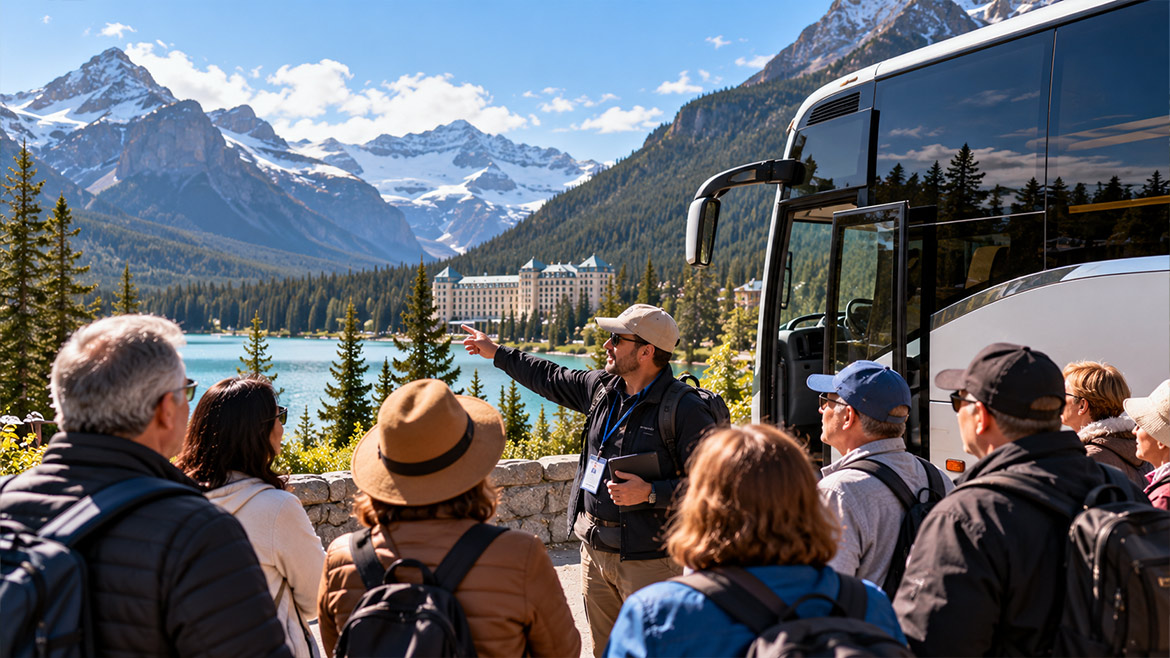 International tour groups supporting Canadian tourism businesses