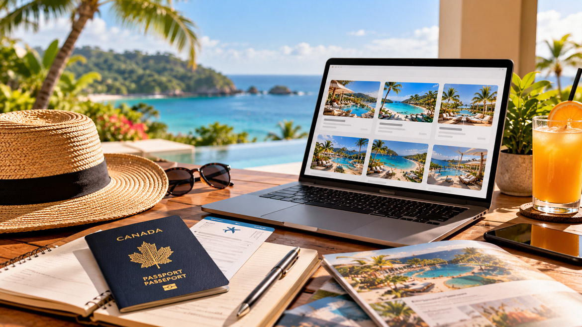 Comparing all-inclusive vacation packages, resort options and travel documents for departures from Canada.