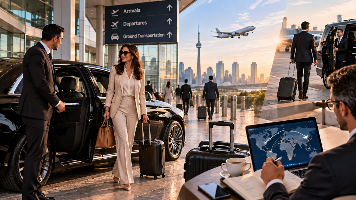 Executive airport transfers, chauffeur service and multi-city business travel planning in Toronto.