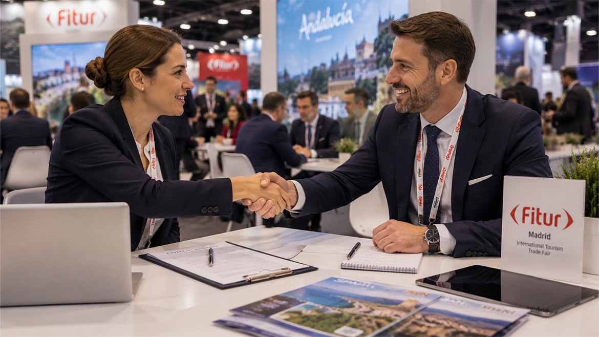 Travel professionals evaluating tourism suppliers during a business meeting