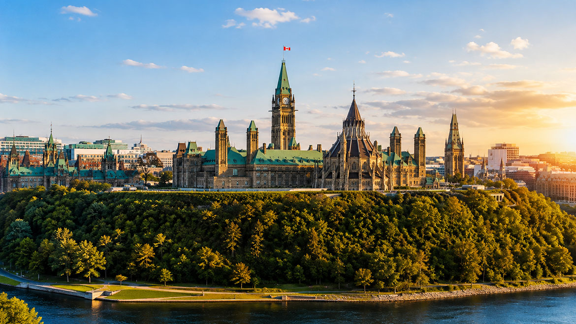 Parliament Hill buildings in Ottawa, Canada
