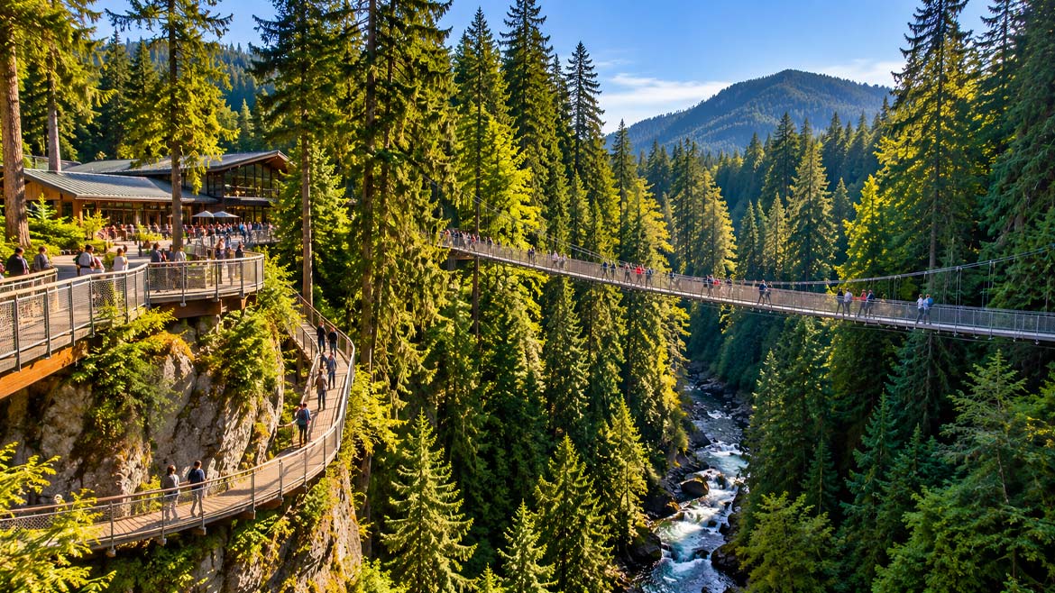 Capilano Suspension Bridge Park and rainforest in North Vancouver