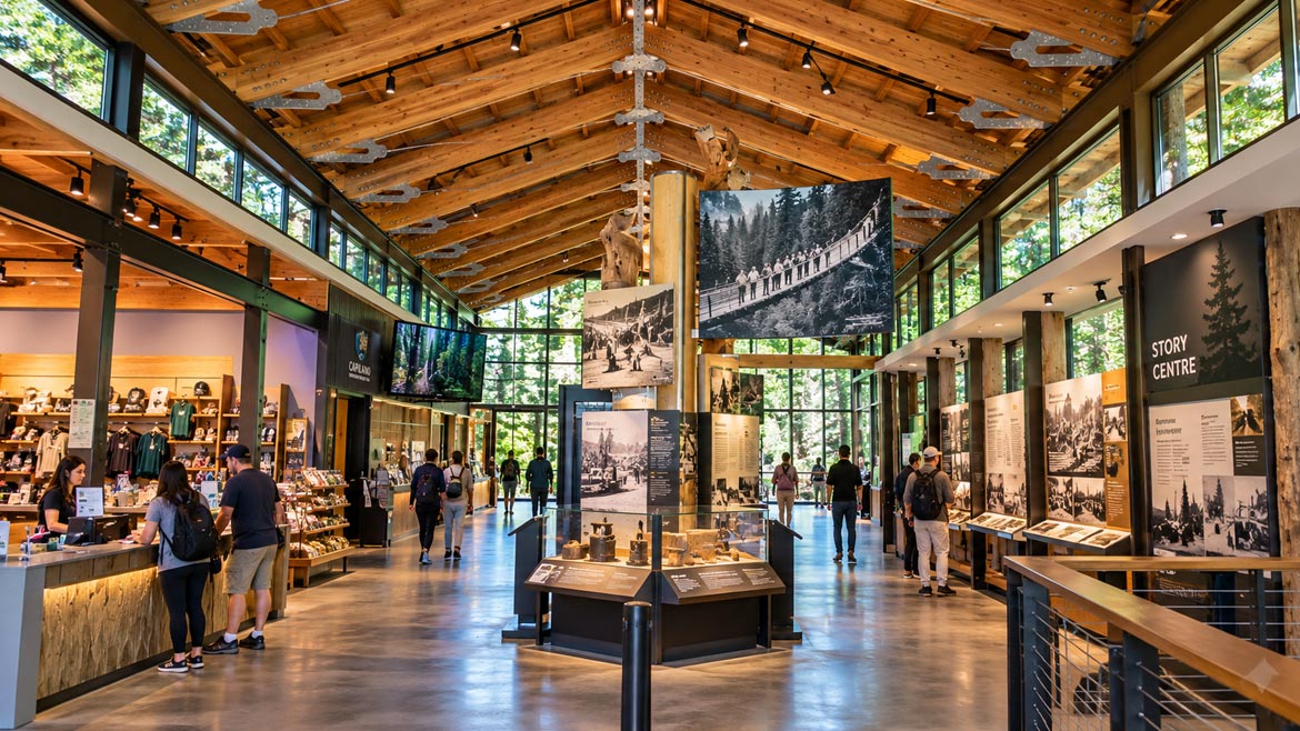 Capilano Suspension Bridge Story Centre historical exhibits in North Vancouver