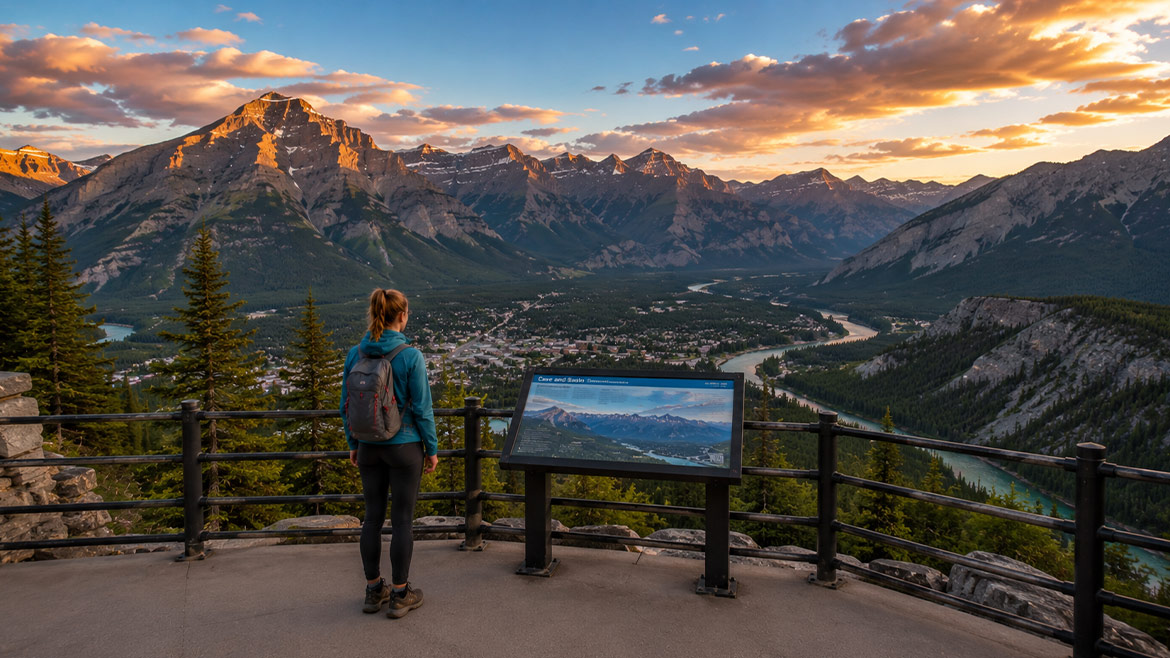 Traveller overlooking Banff National Park