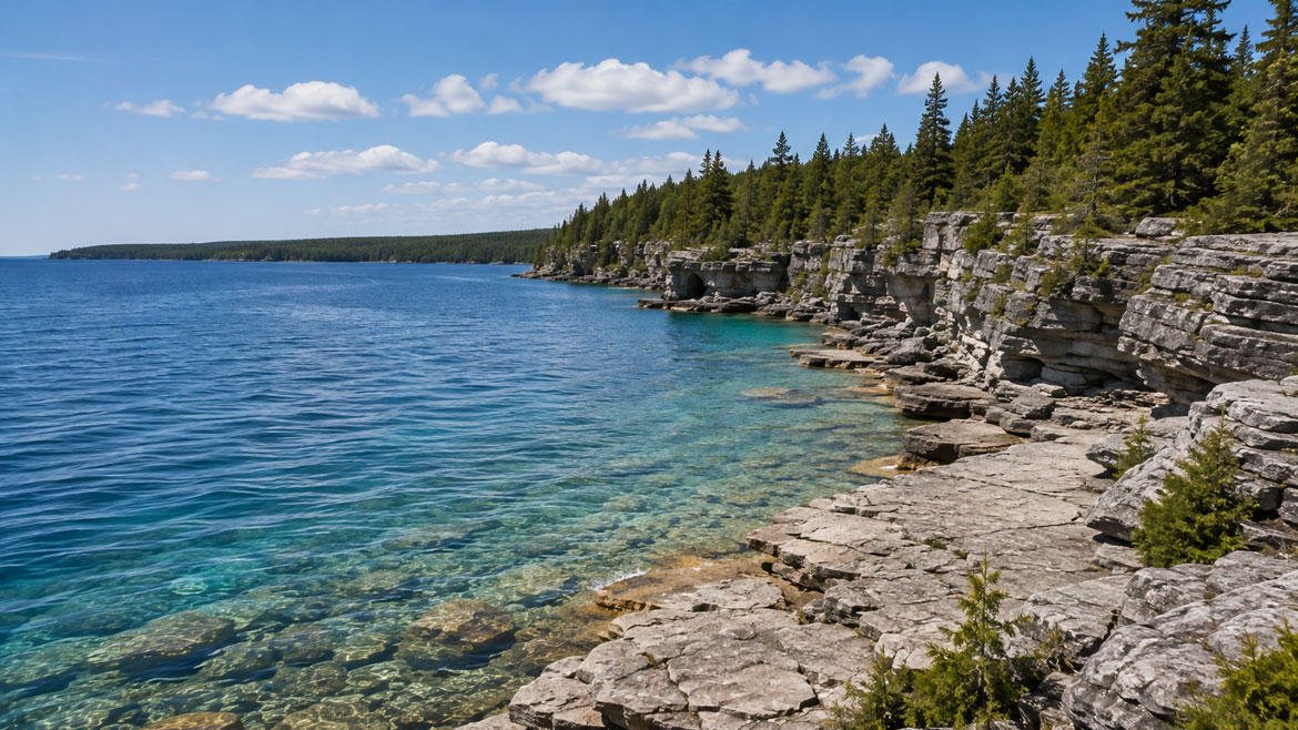 Rocky Georgian Bay shoreline at Bruce Peninsula National Park