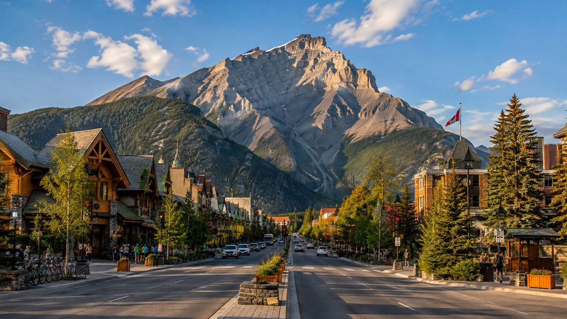 Banff townsite in the Canadian Rockies