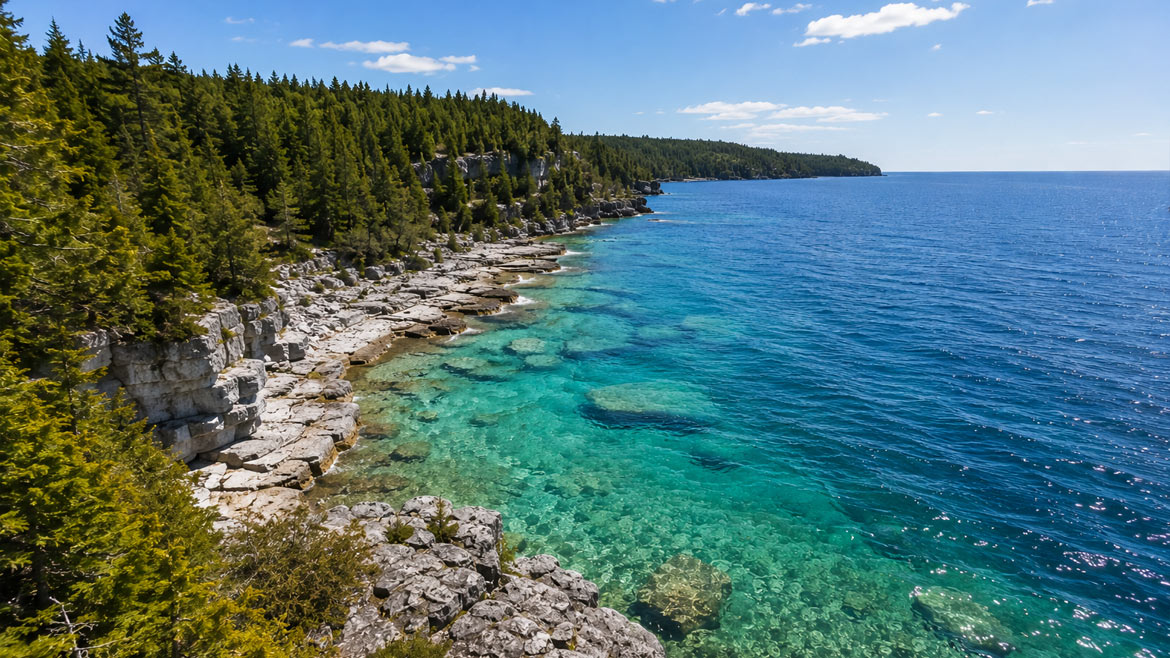 Rocky Georgian Bay shoreline in Bruce Peninsula National Park