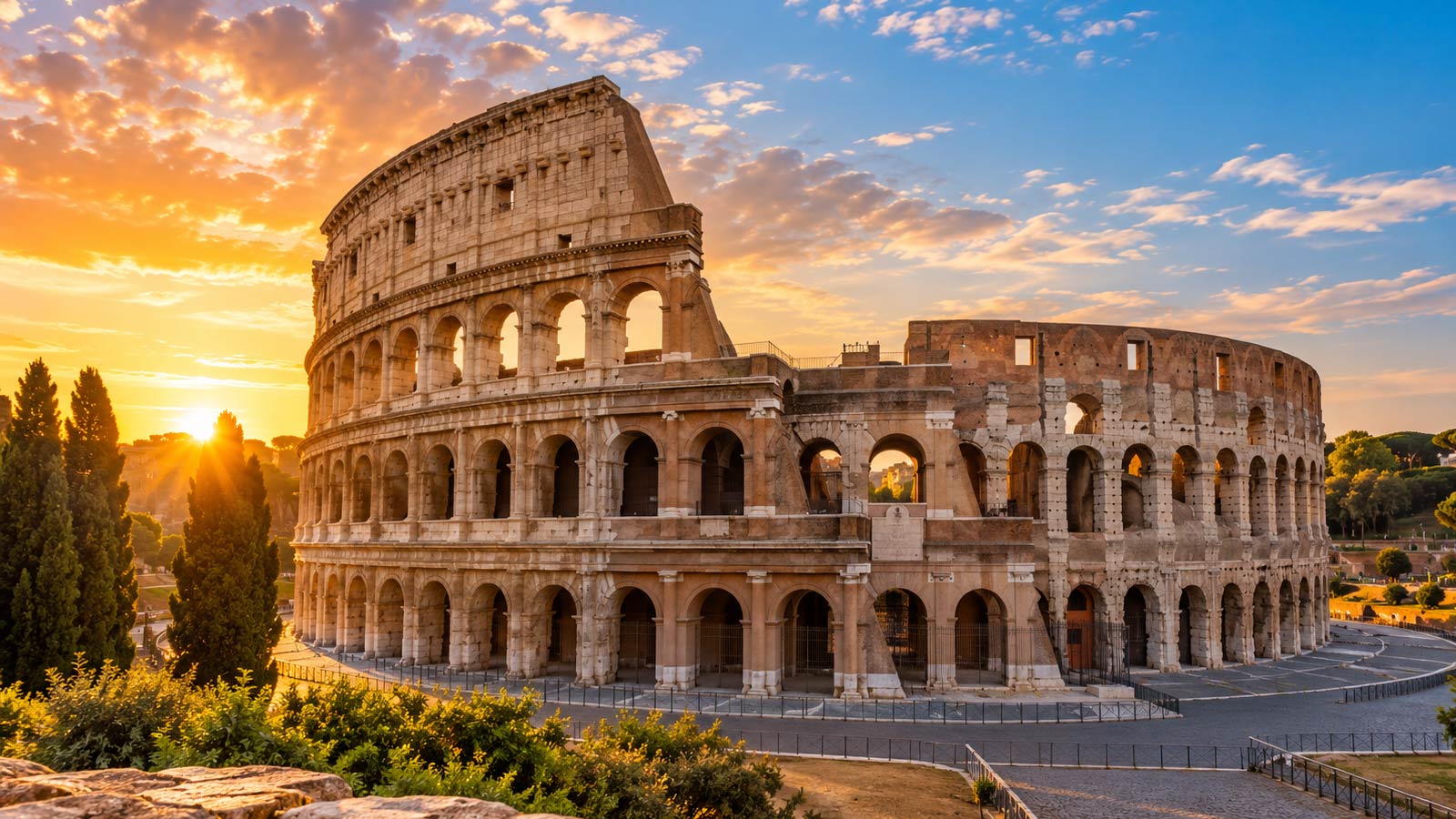 Colosseum in Rome, Italy, at golden hour- Alaedin Travel Canada