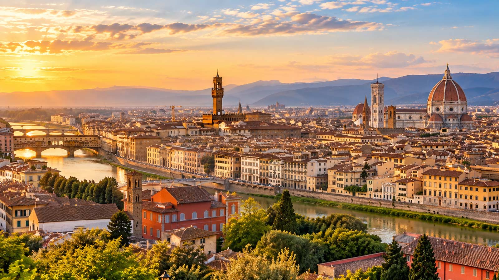 Florence skyline from Piazzale Michelangelo, Italy- Alaedin Travel Canada