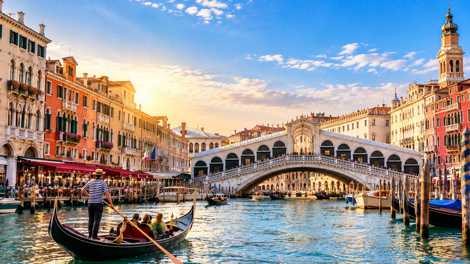 Grand Canal and Rialto Bridge in Venice, Italy- Alaedin Travel Canada