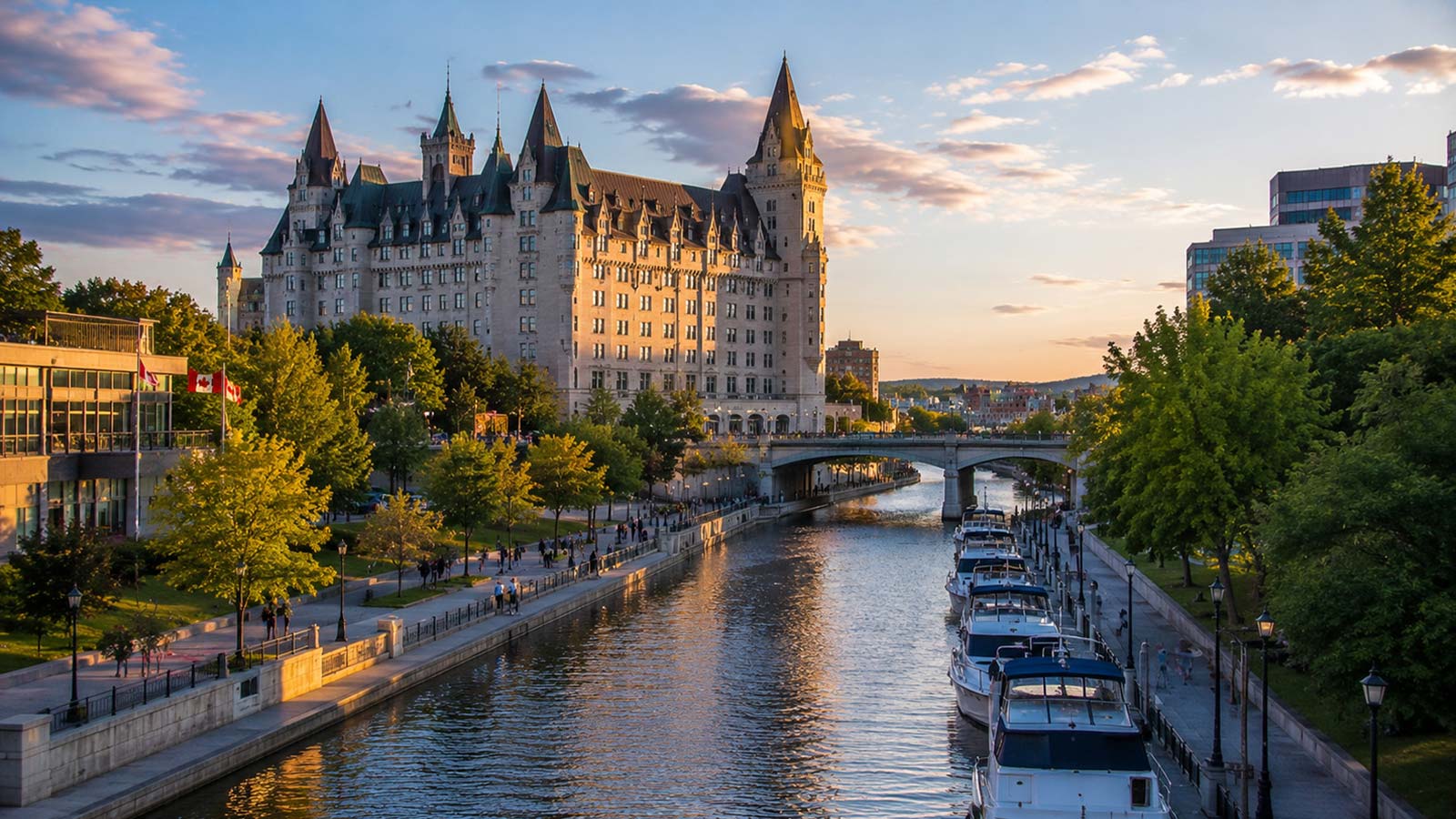 Rideau Canal and Chateau Laurier, Ottawa, Canada