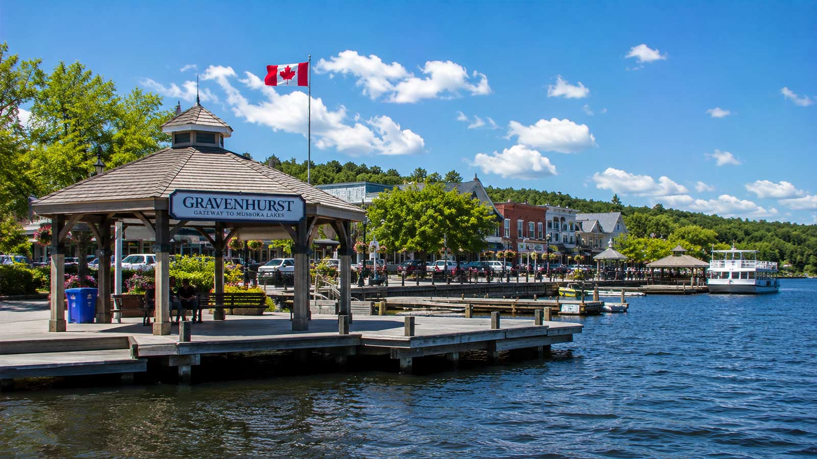 Gravenhurst Muskoka Wharf waterfront in Ontario