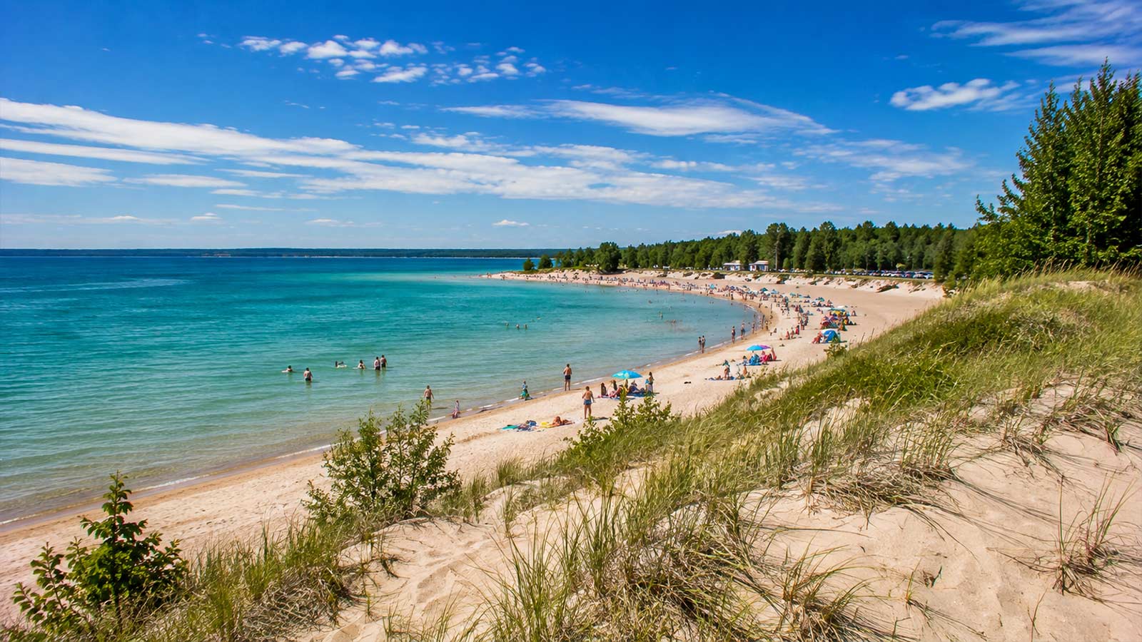 Sandbanks Beach and sand dunes in Prince Edward County, Ontario